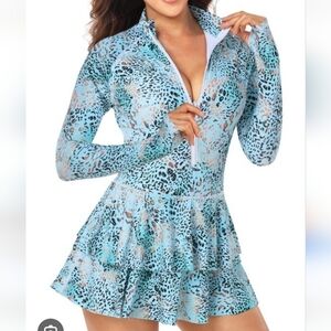 NWT Uniquebella Rashgaurd Skirted Skort Mini Dress Size Small